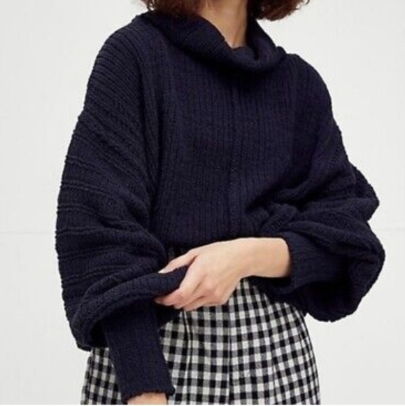 Free People Sweaters - NWT Free people Be Yours Black Cowl Neck Slouchy Pullover Sweater